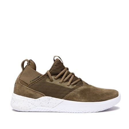 Supra Titanium Mens Low Tops Shoes Olive UK 76KAT